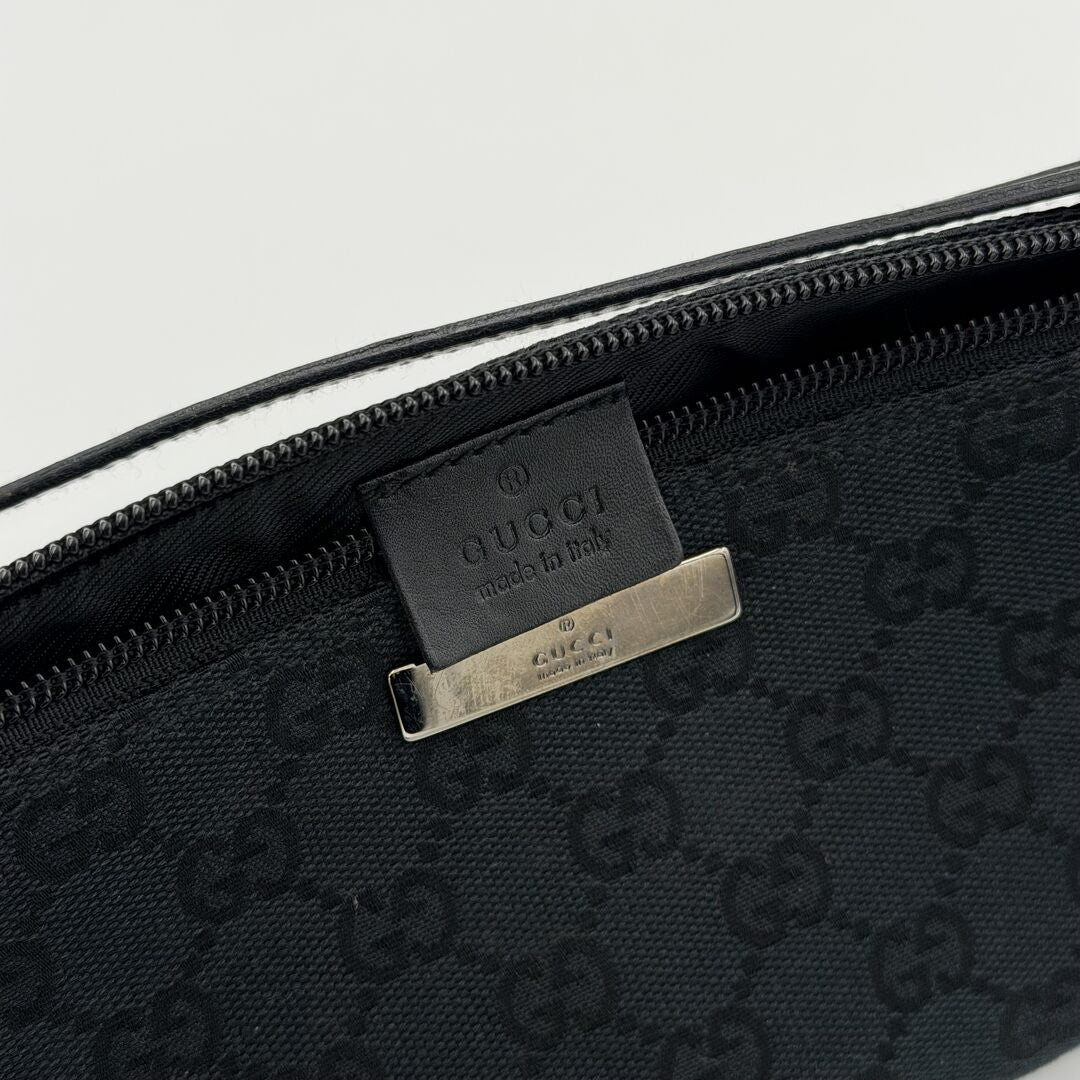 Gucci GG Monogram Black Boat Pochette Handbag