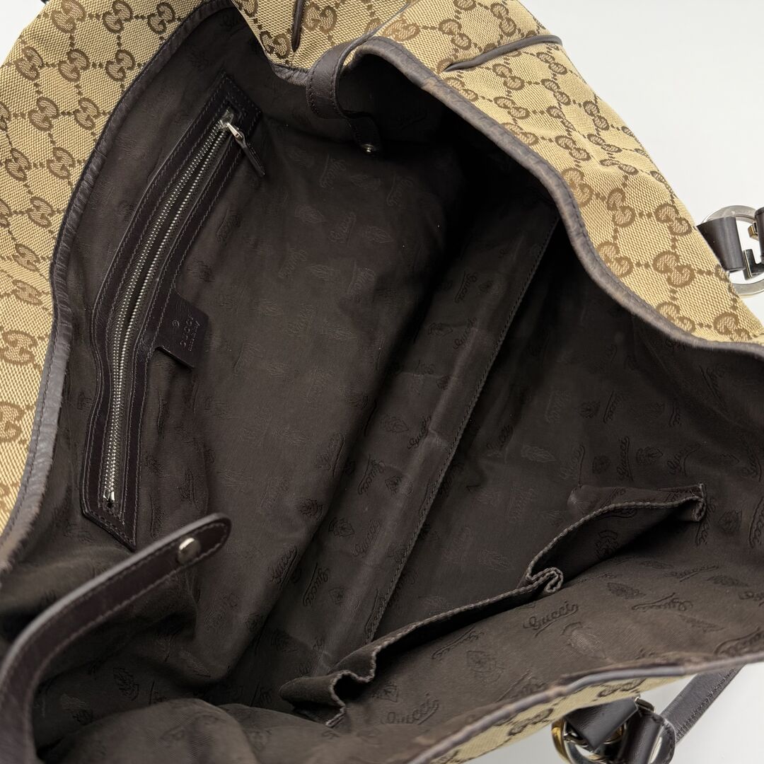 Gucci GG Twins Black Leather Large Tote Bag