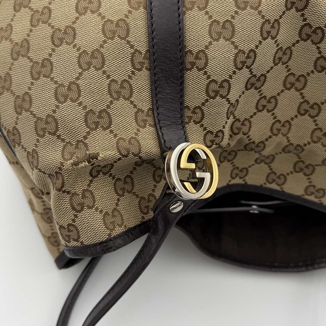 Gucci GG Twins Black Leather Large Tote Bag