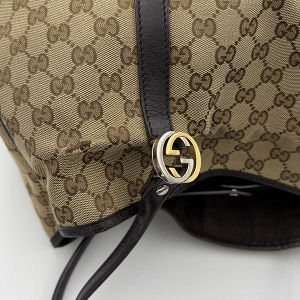 Gucci GG Twins Black Leather Large Tote Bag