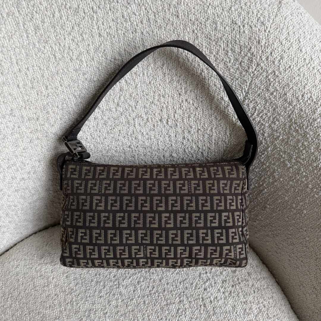 Fendi Zucchino Brown Shoulder Bag