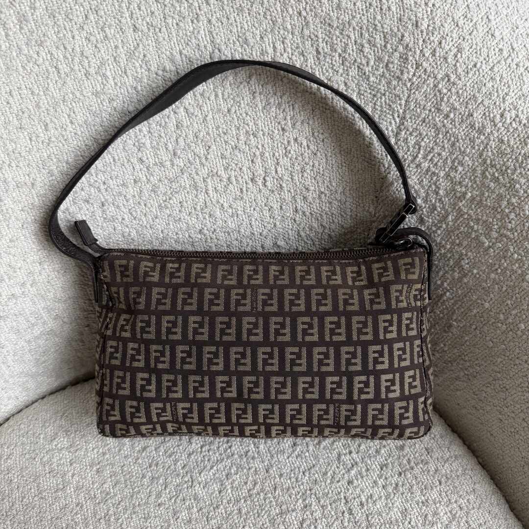 Fendi Zucchino Brown Shoulder Bag