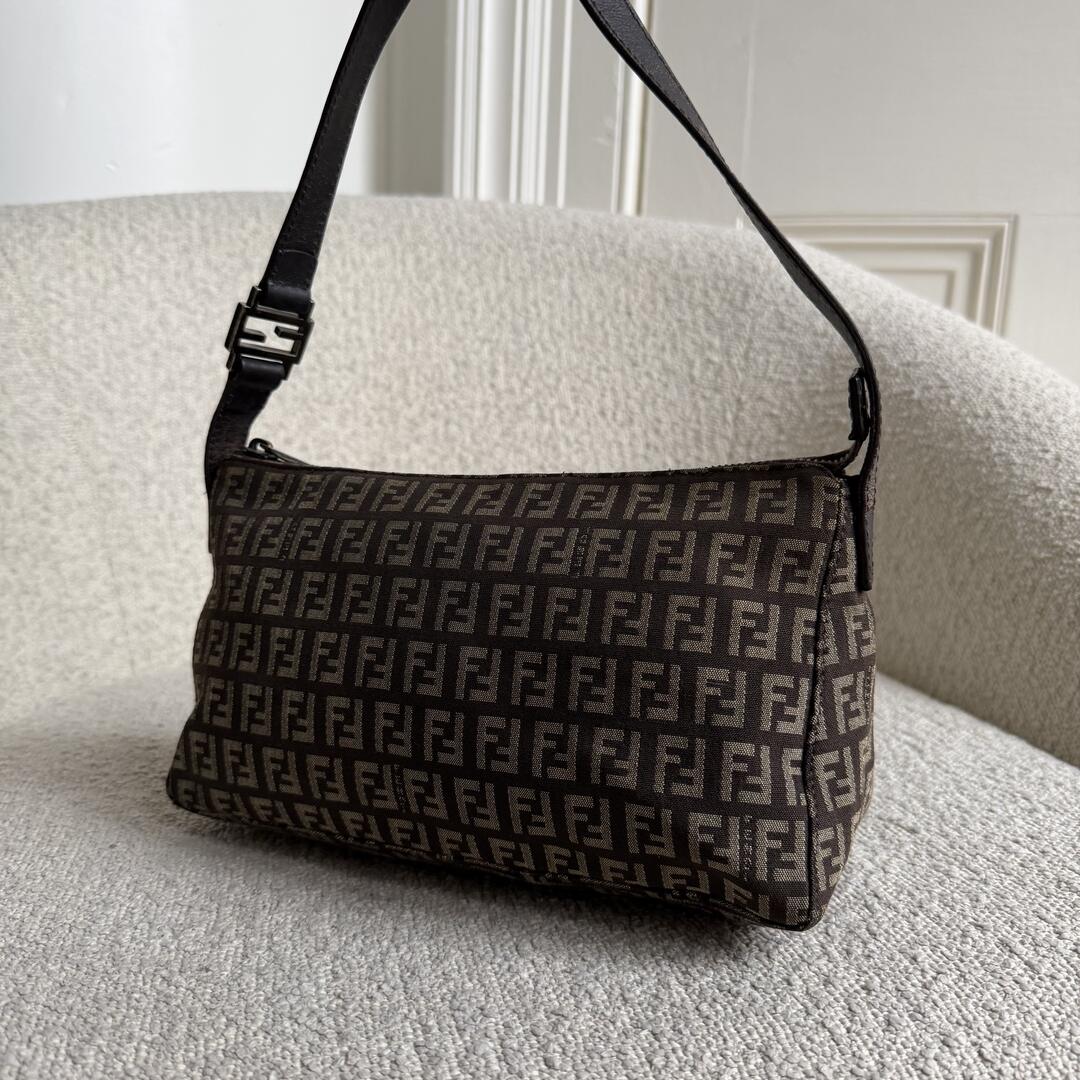 Fendi Zucchino Brown Shoulder Bag