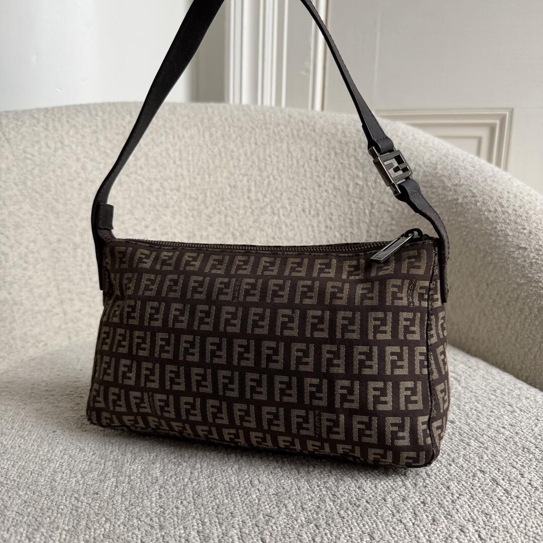 Fendi Zucchino Brown Shoulder Bag