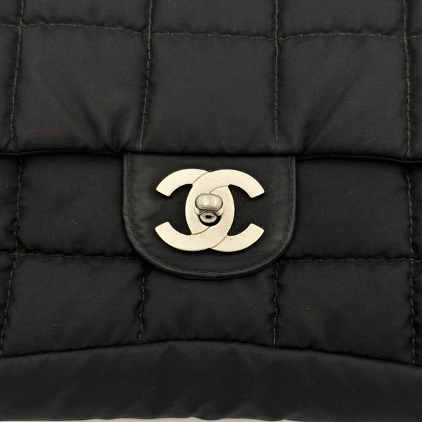Chanel CC Chocolate Bar Nylon Black Flap Shoulder Bag