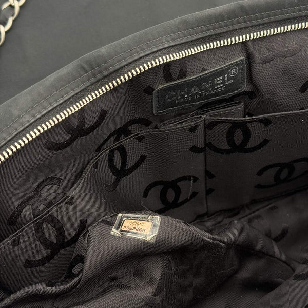 Chanel CC Chocolate Bar Nylon Black Flap Shoulder Bag