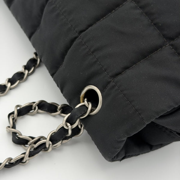 Chanel CC Chocolate Bar Nylon Black Flap Shoulder Bag