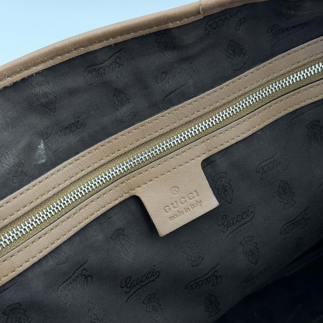 Gucci Guccissima Twins Leather Caramel Brown Tote Bag