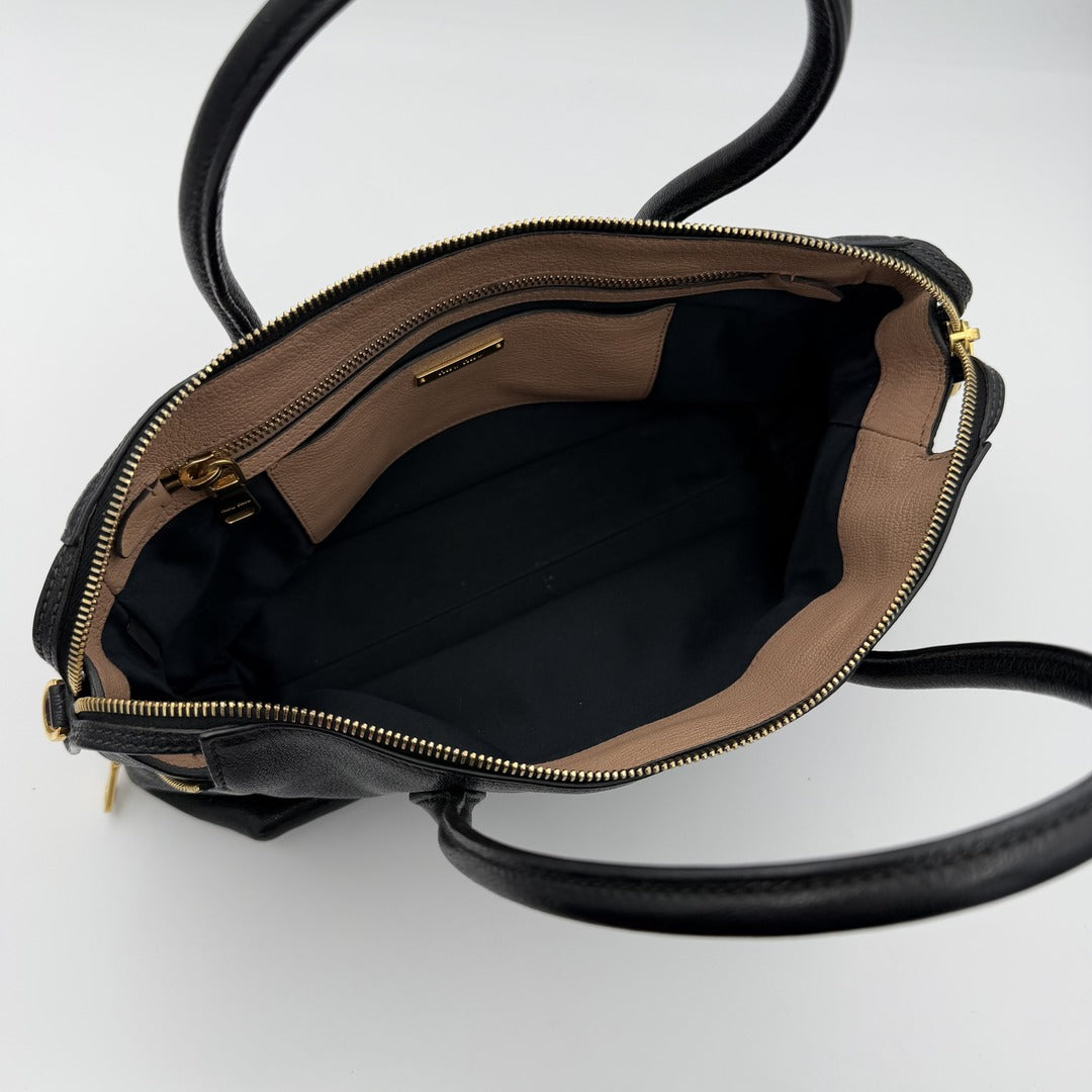 Miu Miu Madras Leather Black Handbag