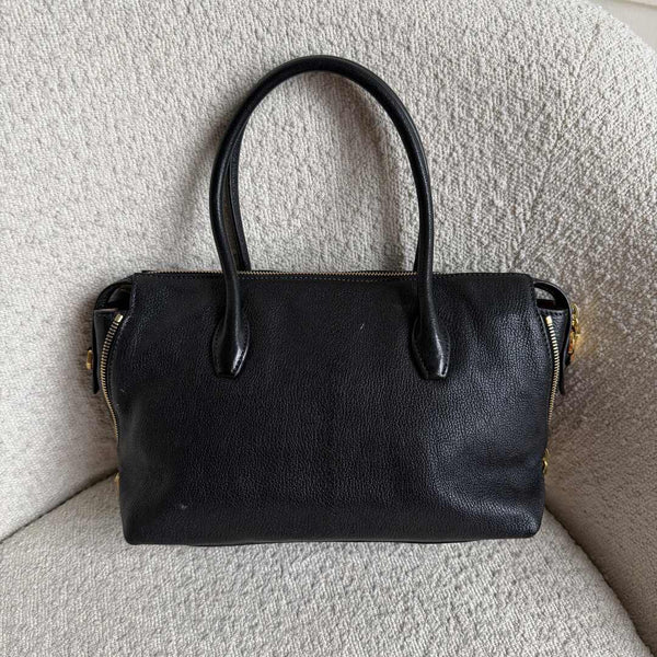 Miu Miu Madras Leather Black Handbag