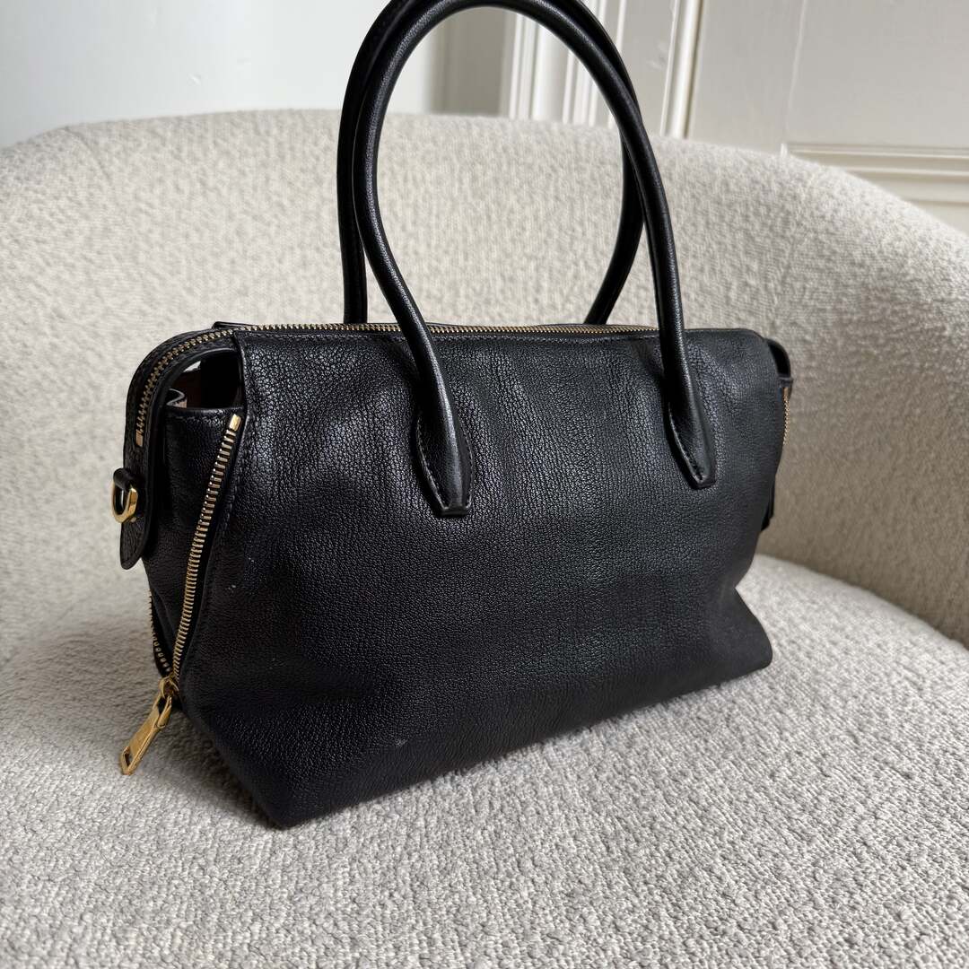 Miu Miu Madras Leather Black Handbag