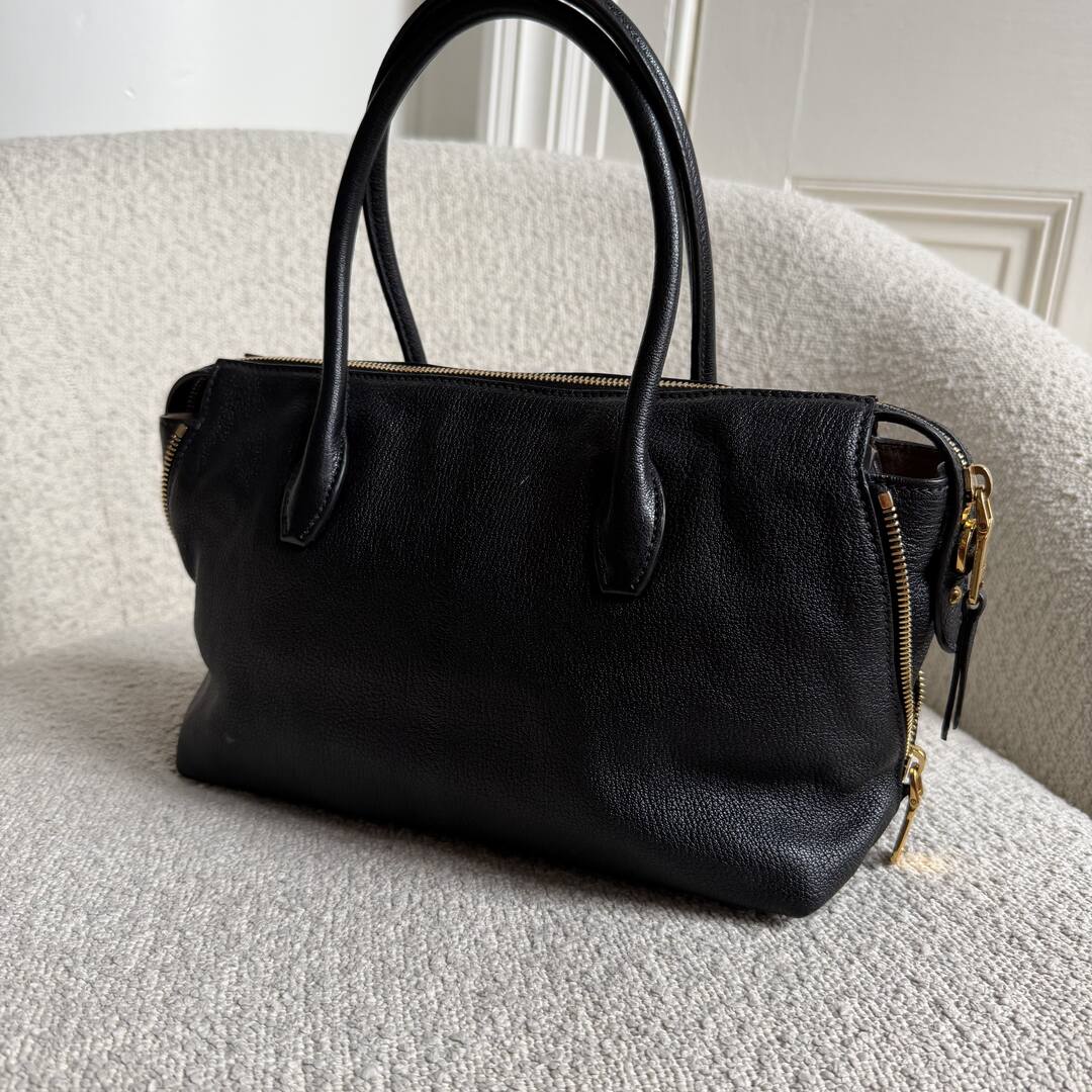 Miu Miu Madras Leather Black Handbag