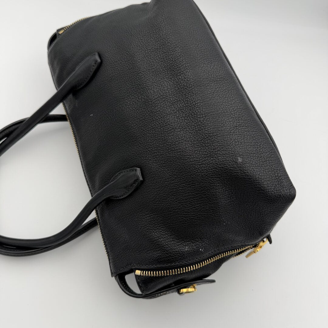 Miu Miu Madras Leather Black Handbag