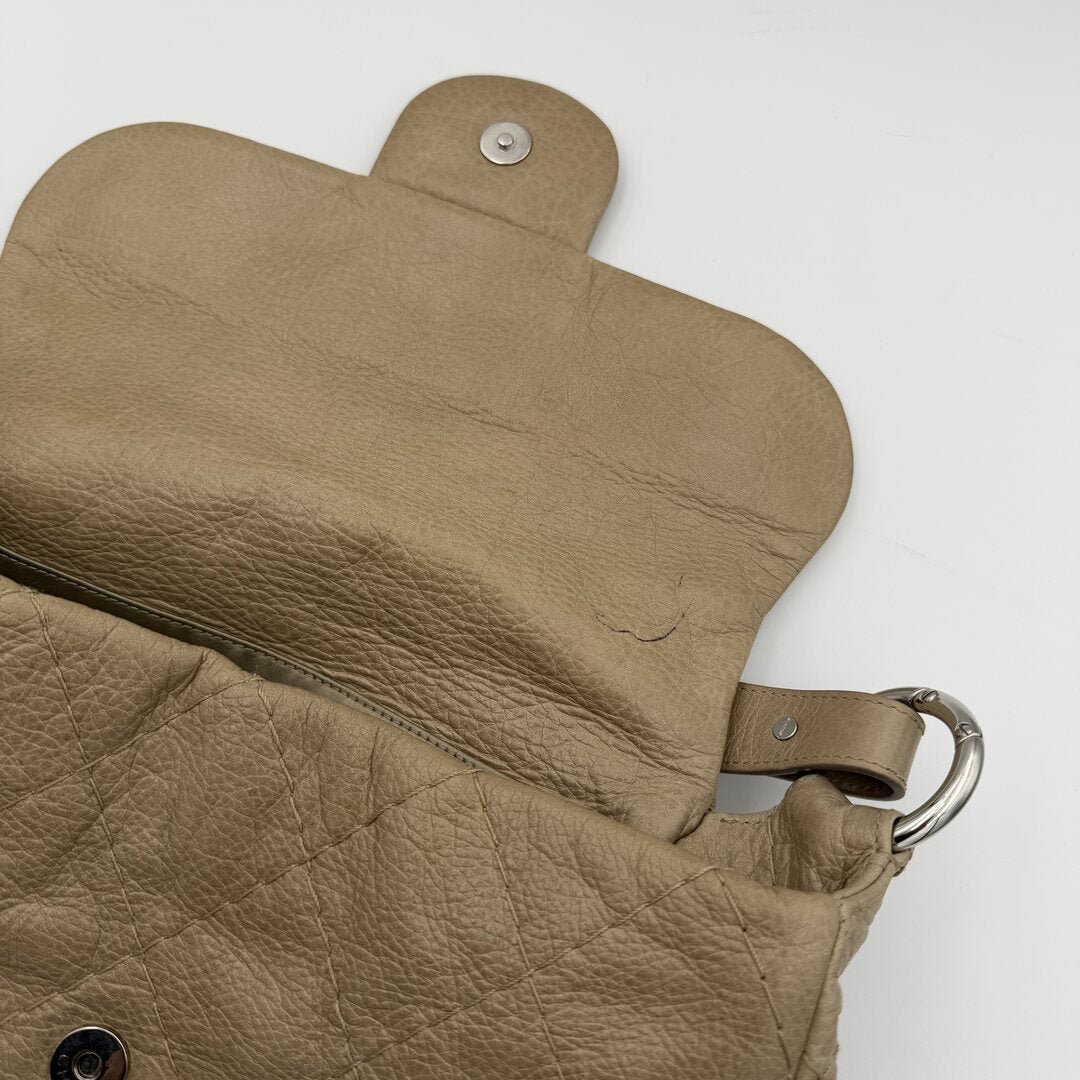 2010 Chanel On the Road Flap Beige Shoulder Bag
