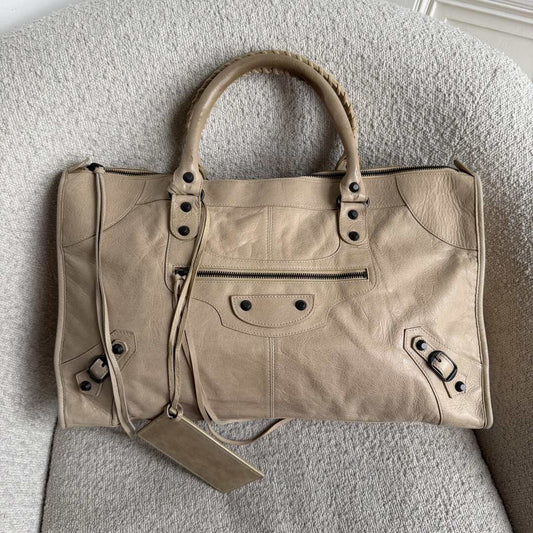 2010 Balenciaga Classic The Work Leather Beige Shoulder Bag
