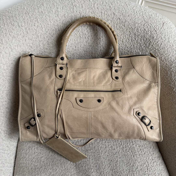 2010 Balenciaga Classic The Work Leather Beige Shoulder Bag