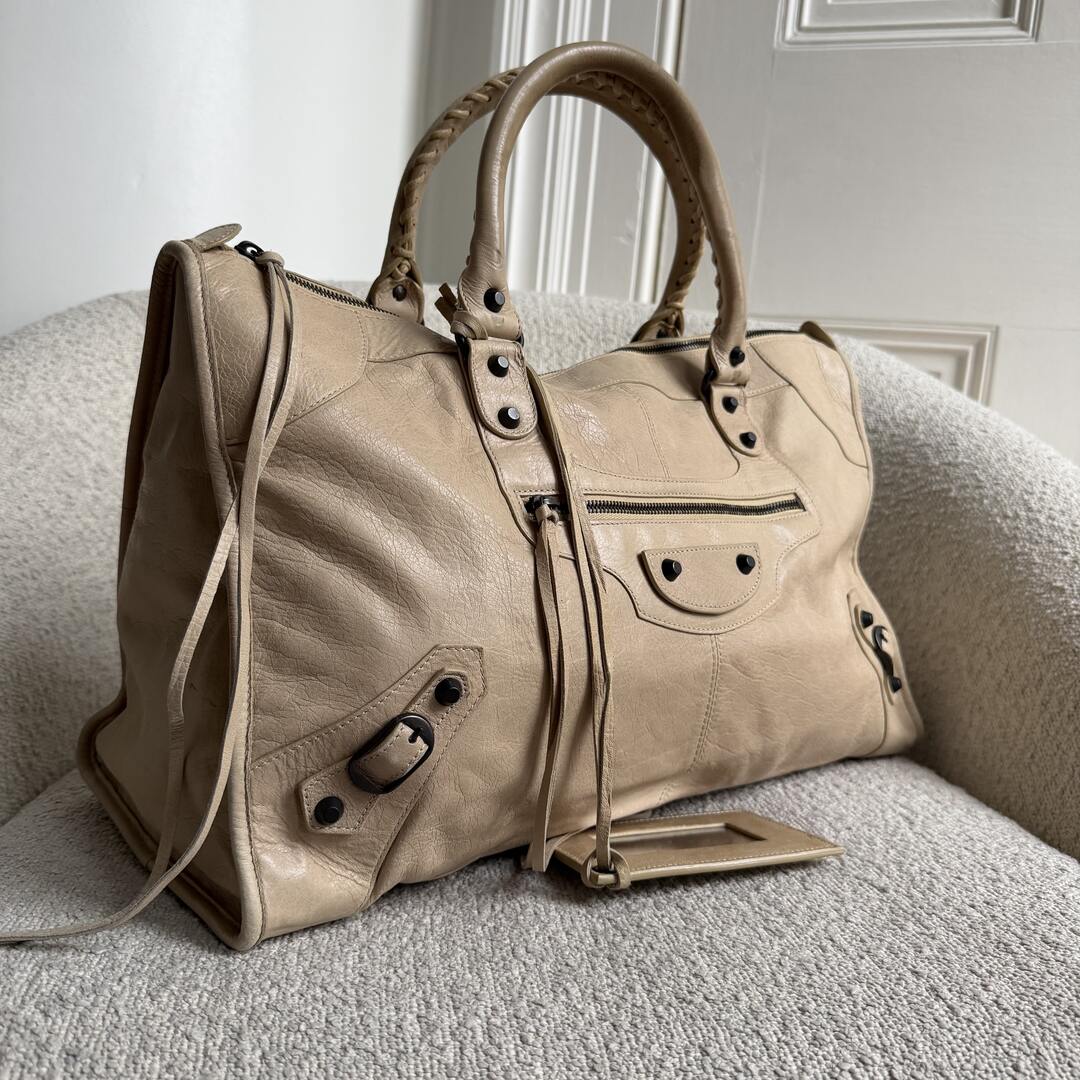 2010 Balenciaga Classic The Work Leather Beige Shoulder Bag