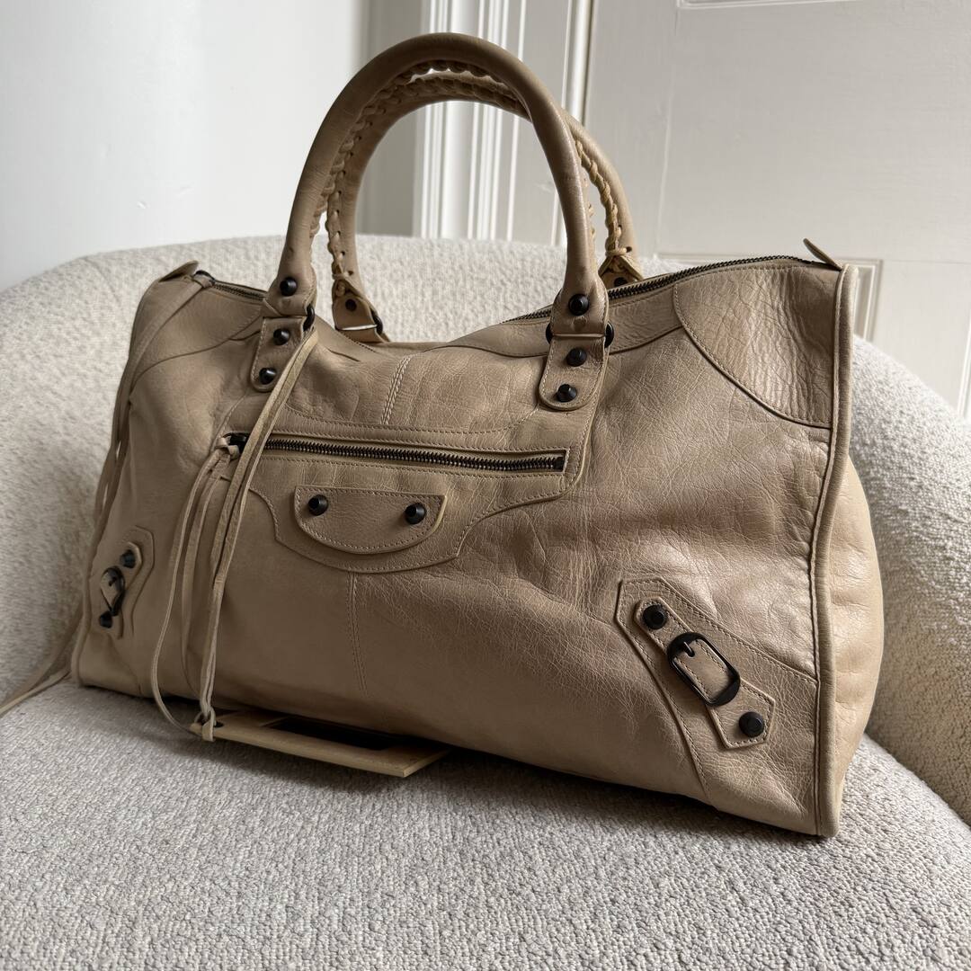 2010 Balenciaga Classic The Work Leather Beige Shoulder Bag
