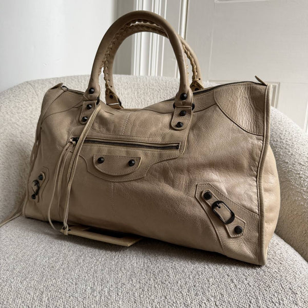 2010 Balenciaga Classic The Work Leather Beige Shoulder Bag