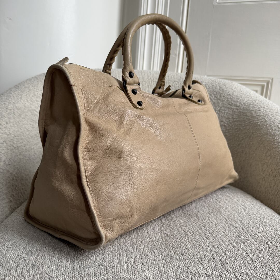 2010 Balenciaga Classic The Work Leather Beige Shoulder Bag