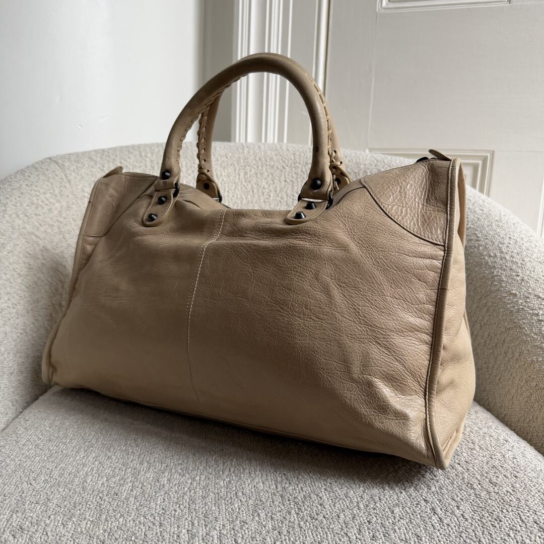 2010 Balenciaga Classic The Work Leather Beige Shoulder Bag