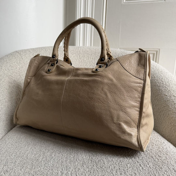 2010 Balenciaga Classic The Work Leather Beige Shoulder Bag