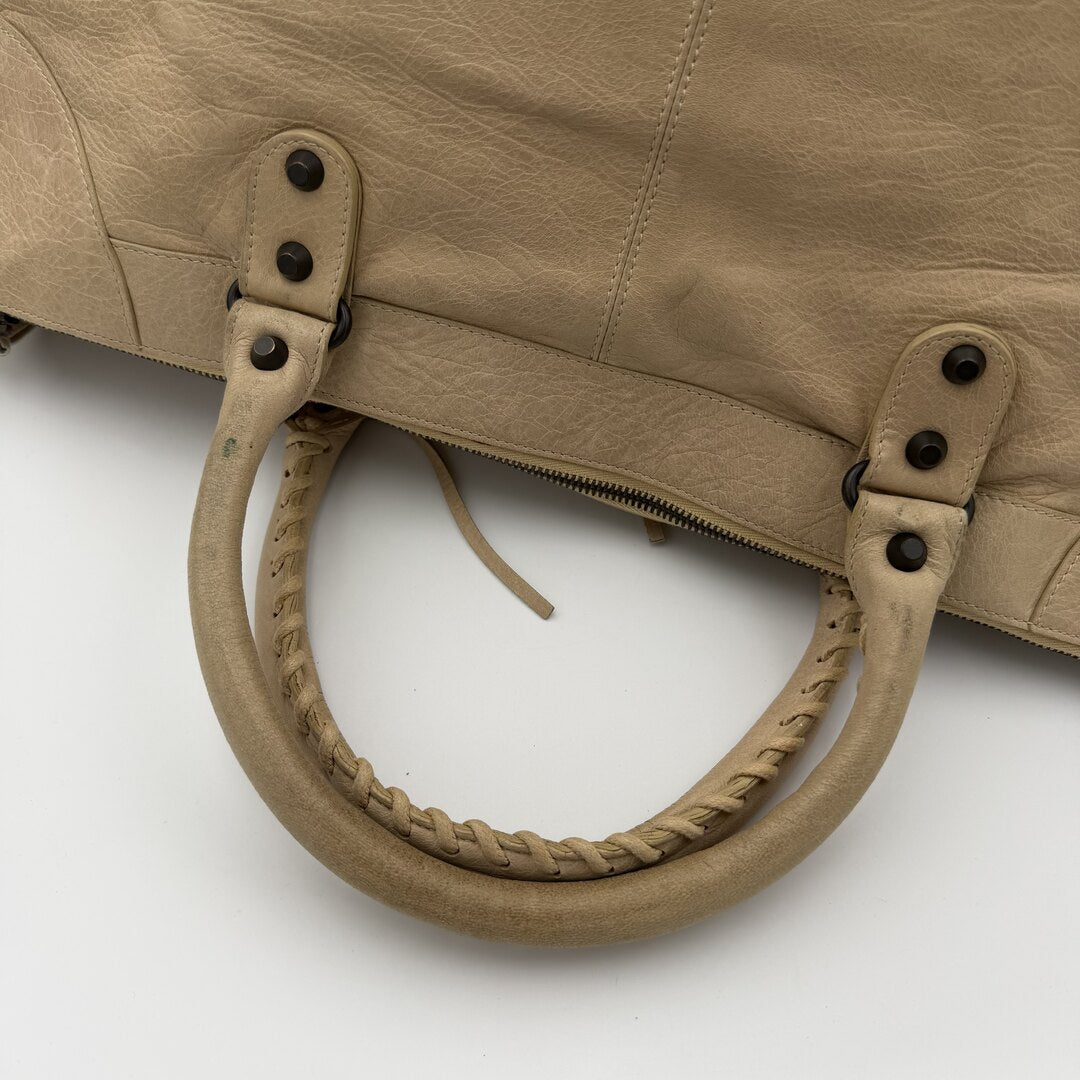 2010 Balenciaga Classic The Work Leather Beige Shoulder Bag