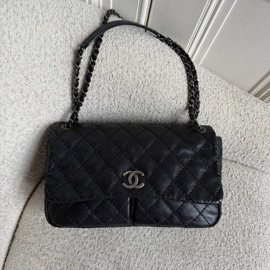 2013 Chanel CC Matelasse Wild Stitch Chain Black Shoulder Bag