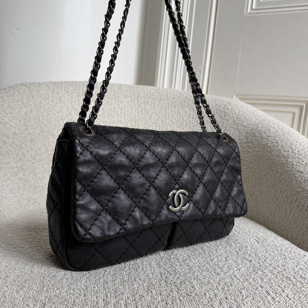 2013 Chanel CC Matelasse Wild Stitch Chain Black Shoulder Bag