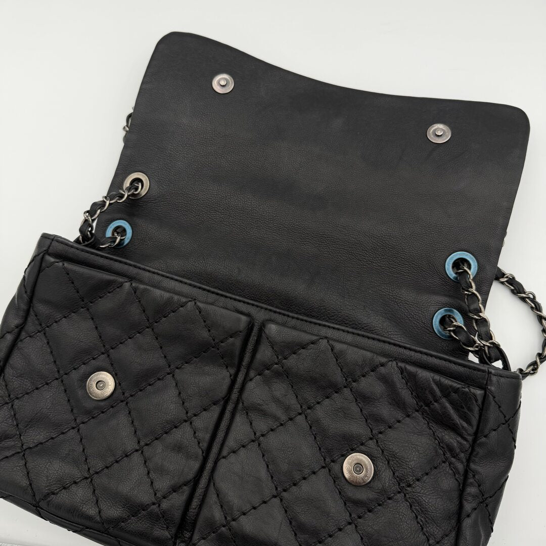 2013 Chanel CC Matelasse Wild Stitch Chain Black Shoulder Bag