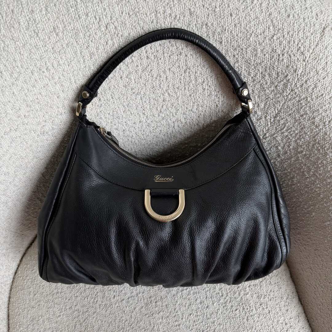 Gucci Abbey Leather Black Shoulder Bag