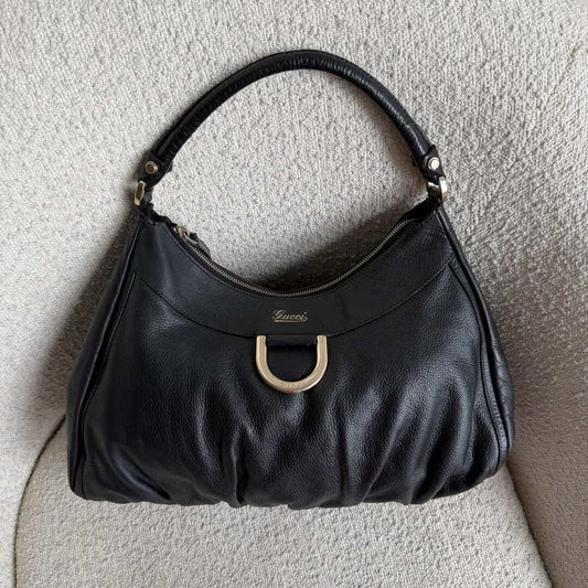 Gucci Abbey Leather Black Shoulder Bag
