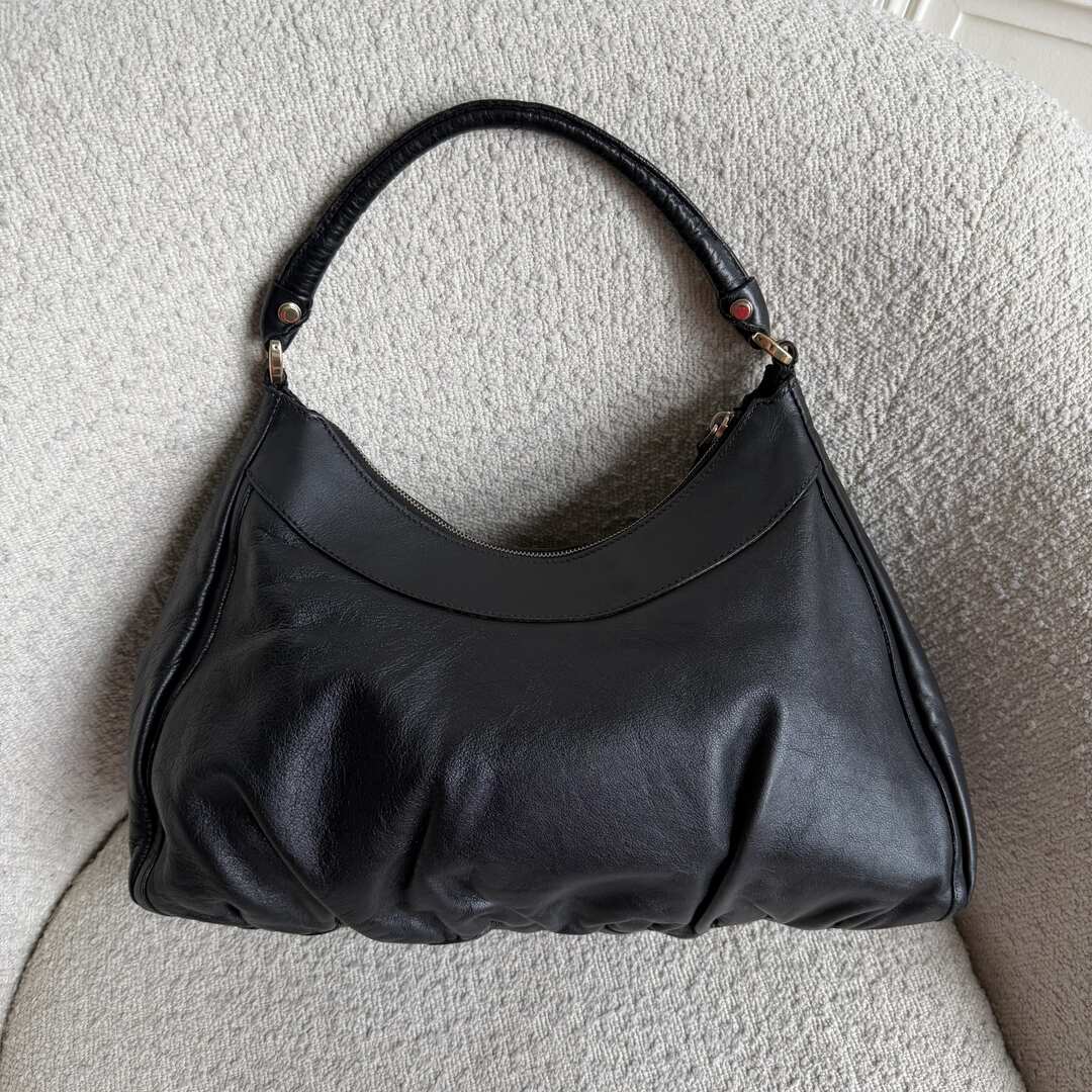 Gucci Abbey Leather Black Shoulder Bag