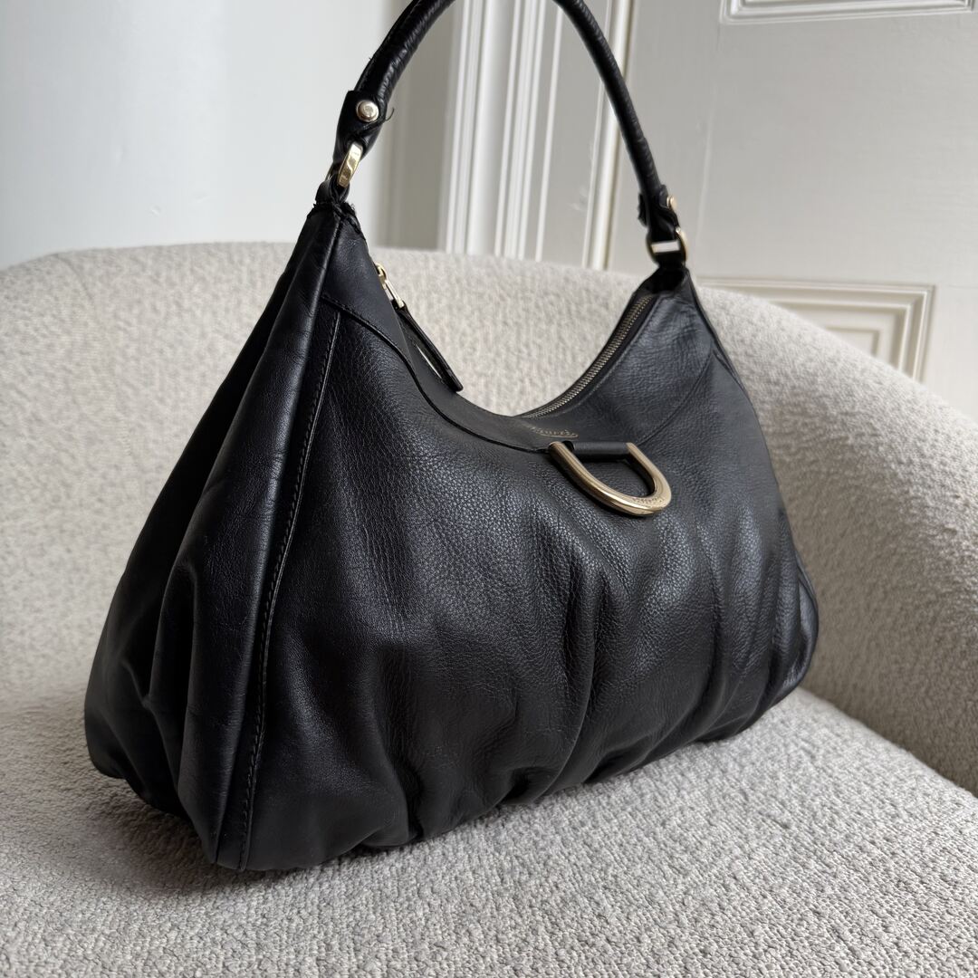Gucci Abbey Leather Black Shoulder Bag
