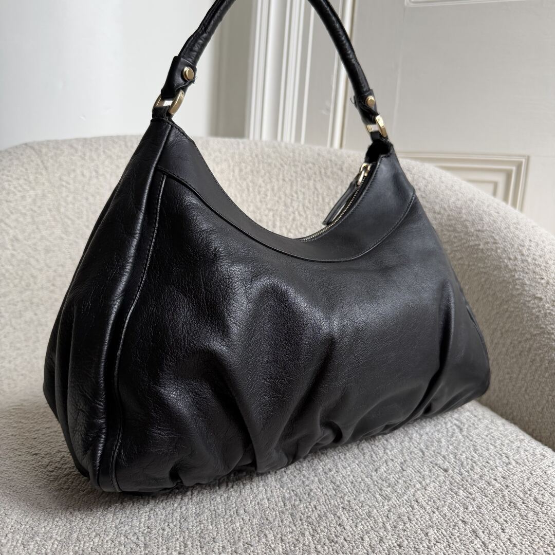 Gucci Abbey Leather Black Shoulder Bag