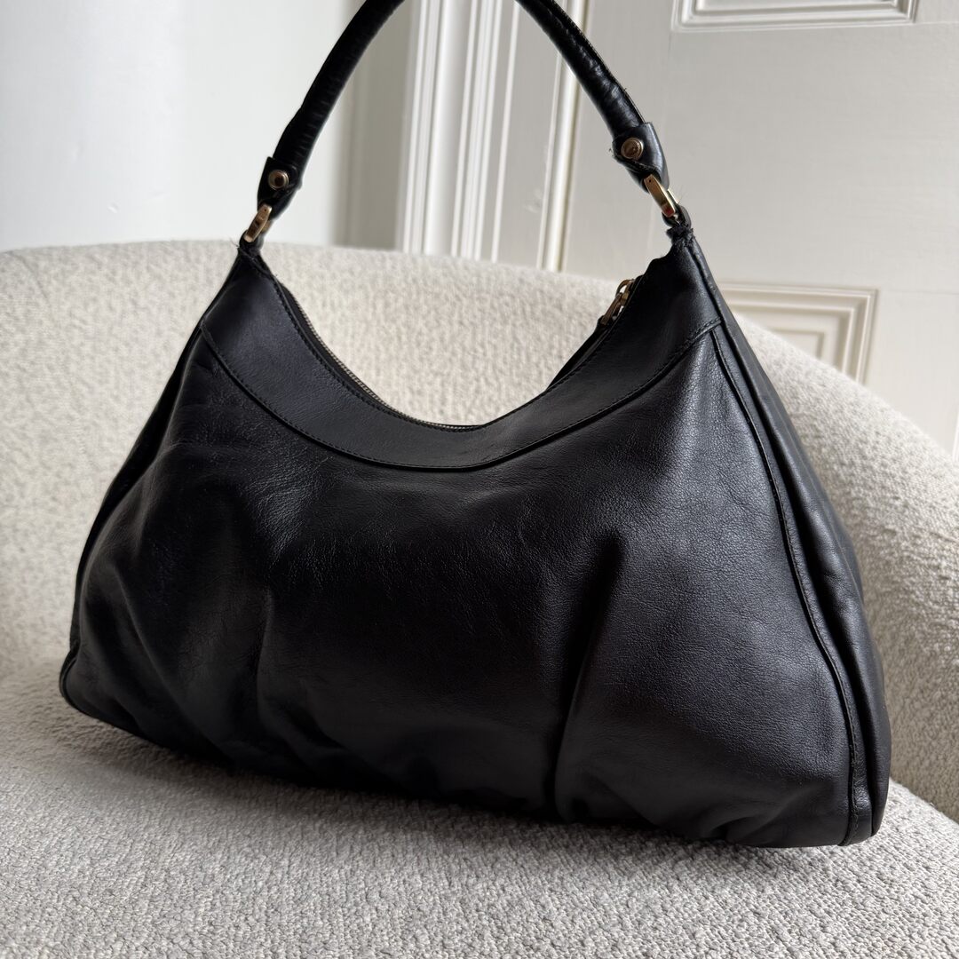 Gucci Abbey Leather Black Shoulder Bag
