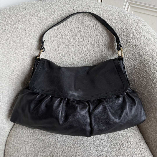 Fendi Chef Leather Black Large Shoulder Bag