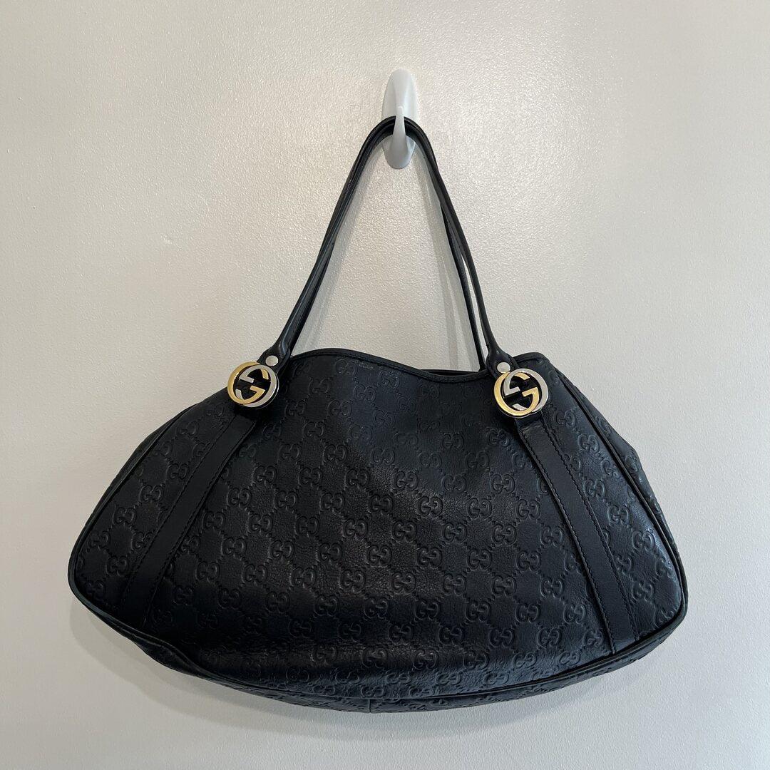 Gucci Monogram Leather Black Shoulder Bag