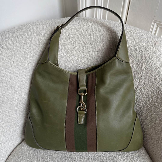 Gucci Jackie Leather Green Shoulder Bag