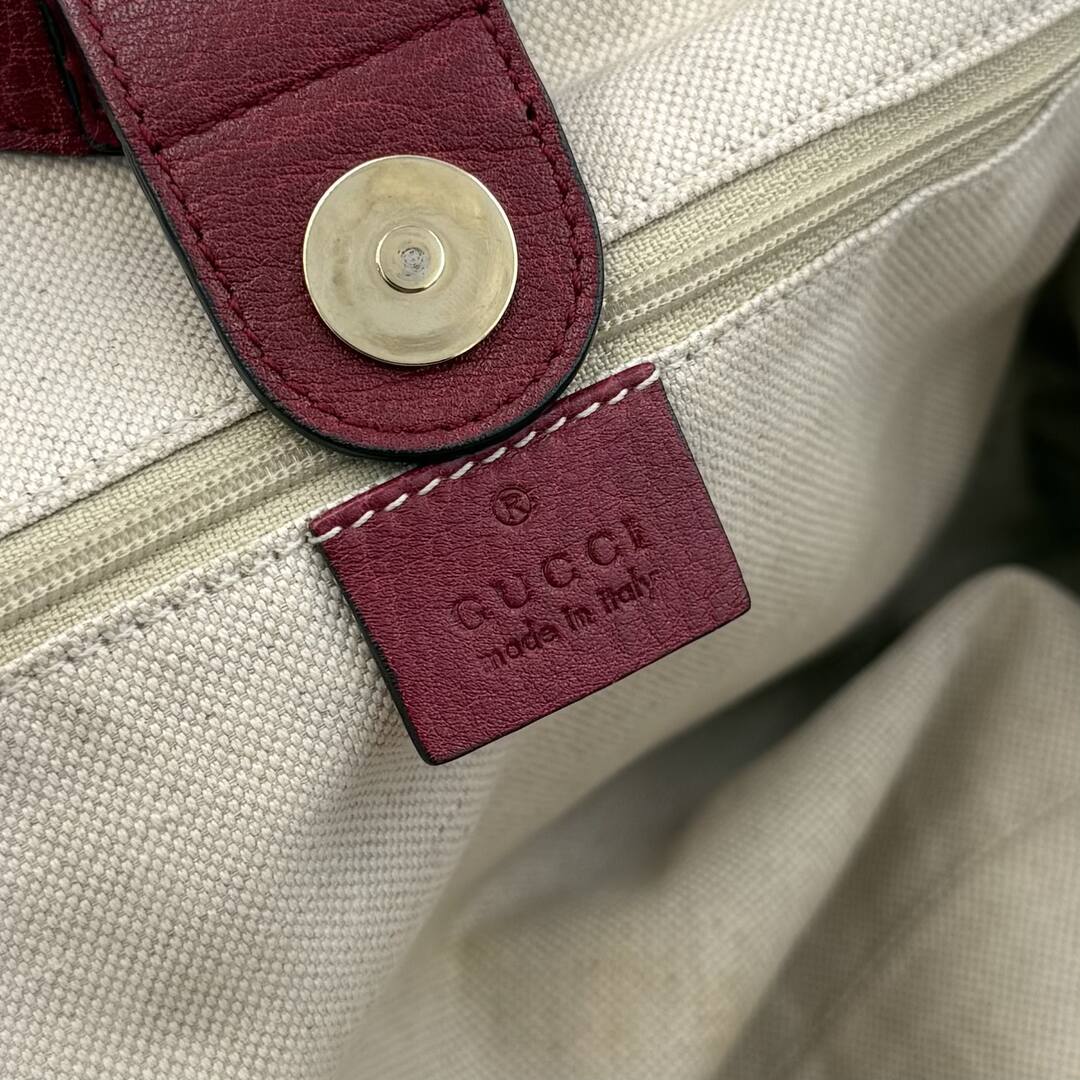 Gucci Guccissima Sukey Leather Red Tote Bag