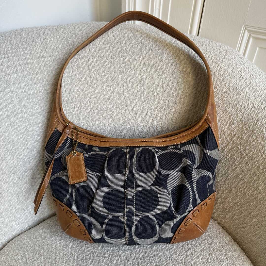 Coach Signature CC Denim Shoulder Bag