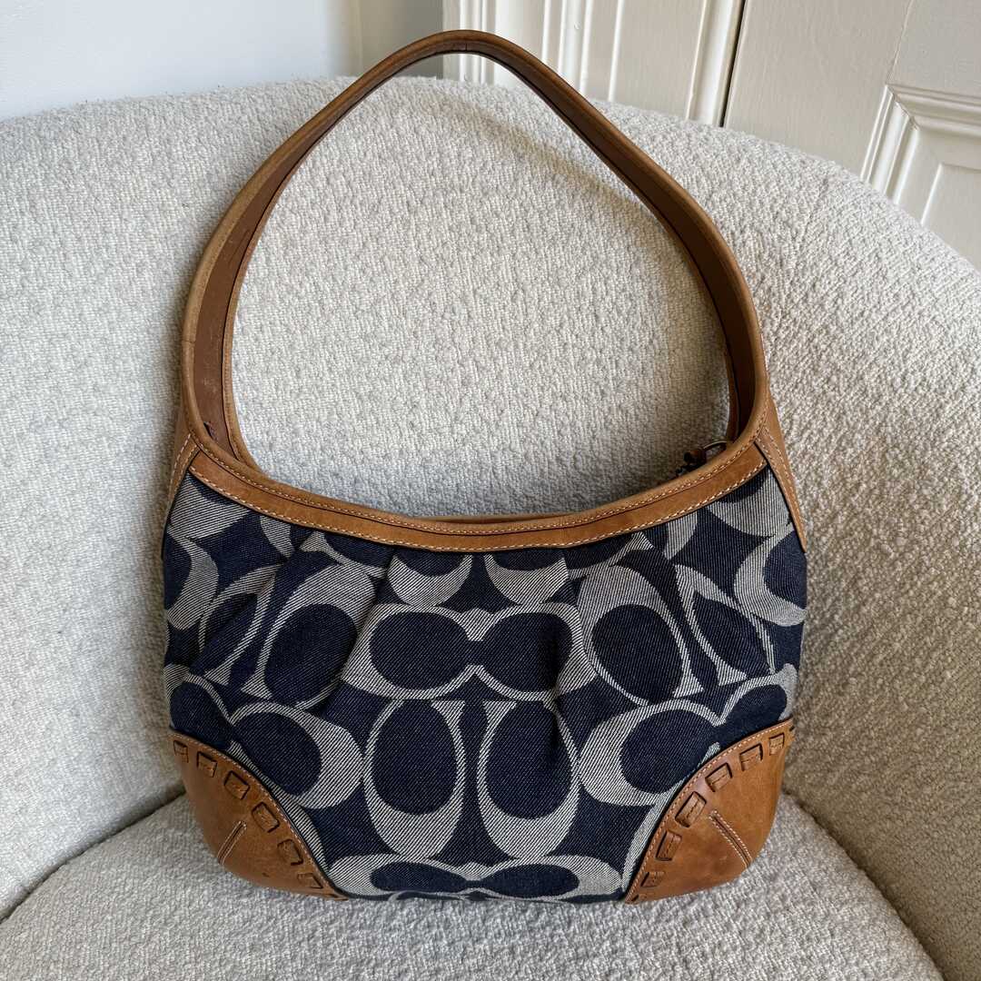 Coach Signature CC Denim Shoulder Bag