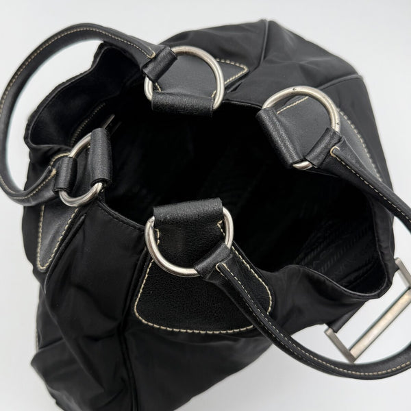 2002 Prada XL Moon Black Shoulder Bag