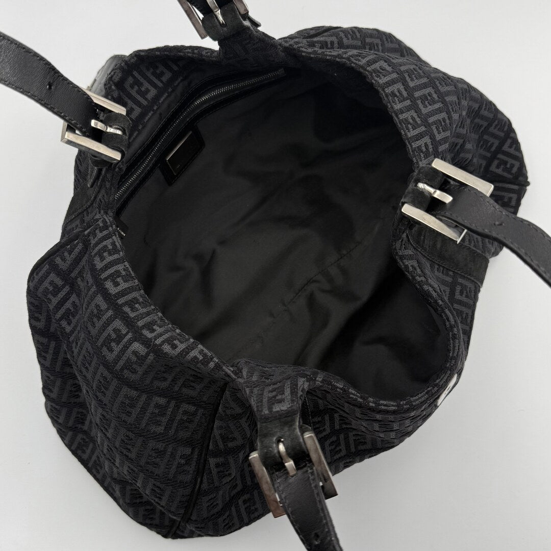 Fendi Zucchino Denim Grey Tote Bag