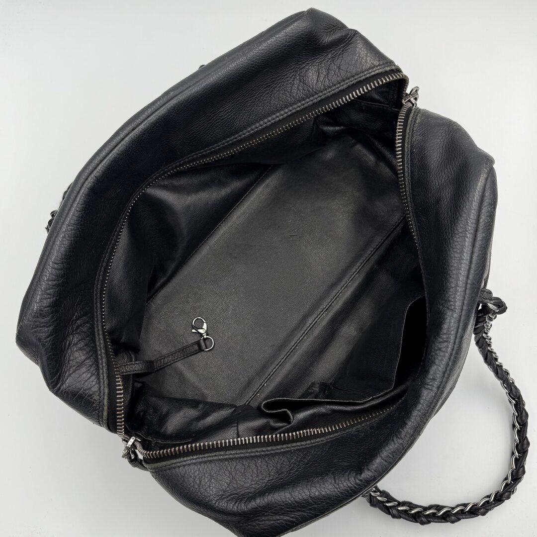 2006 Chanel Lux Ligne Bowler Black Shoulder Bag