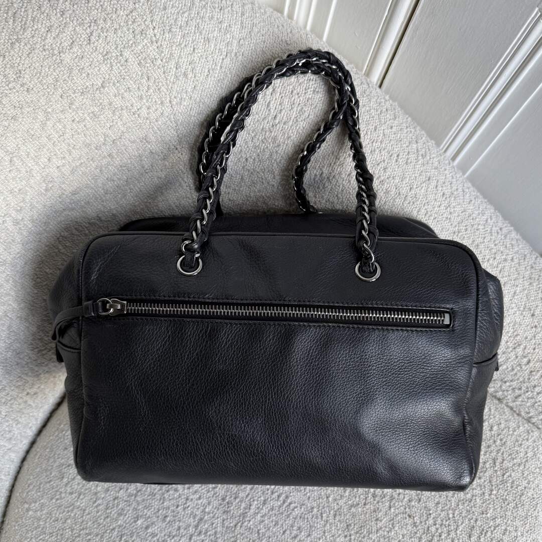2006 Chanel Lux Ligne Bowler Black Shoulder Bag