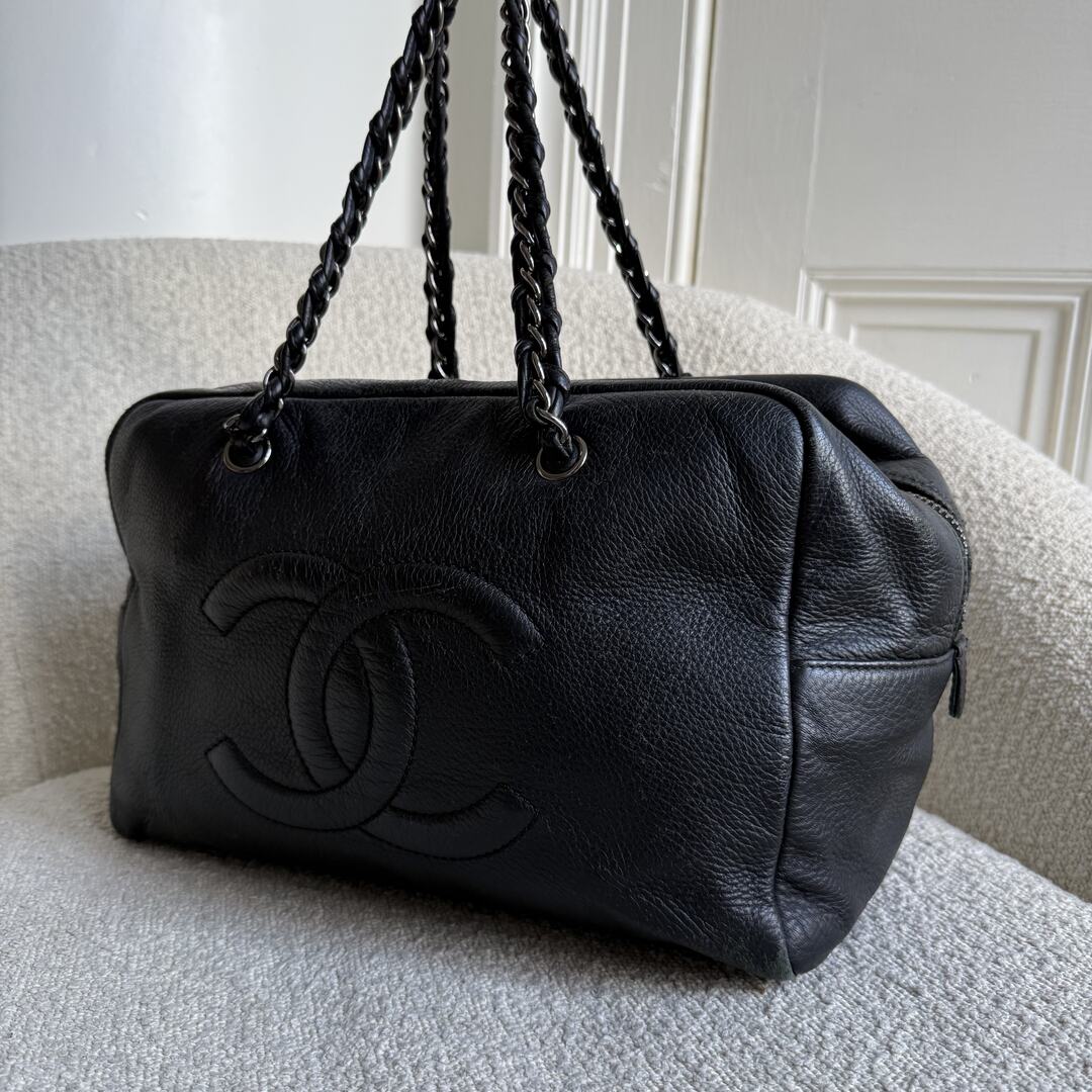 2006 Chanel Lux Ligne Bowler Black Shoulder Bag