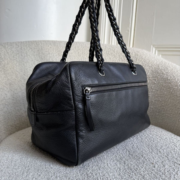 2006 Chanel Lux Ligne Bowler Black Shoulder Bag