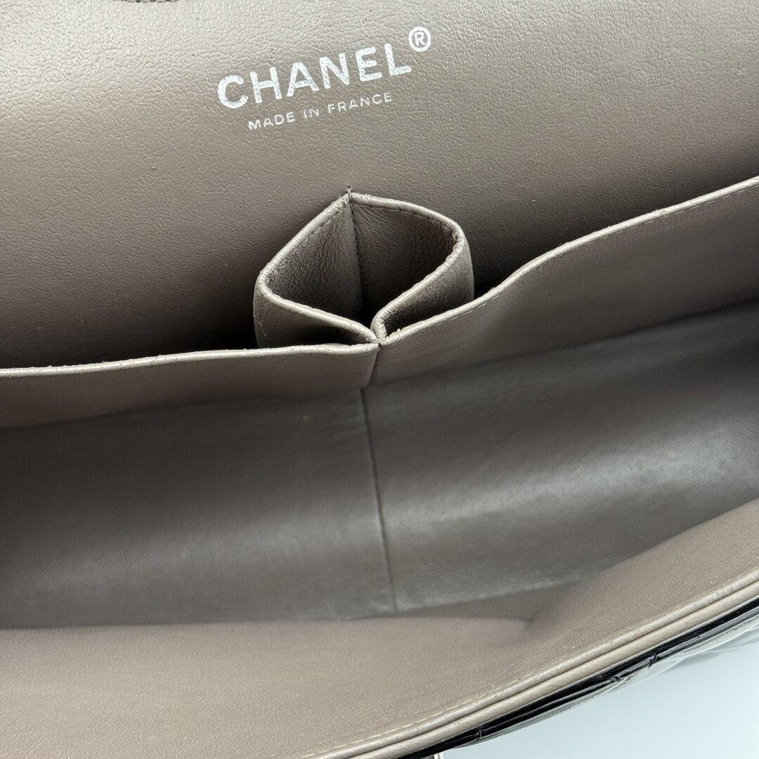2011 Chanel CC Jumbo Flap Patent Leather Dark Brown Shoulder Bag