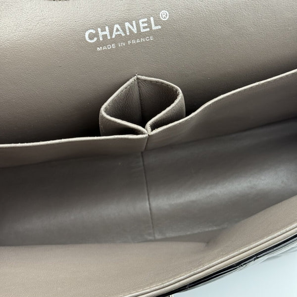 2011 Chanel CC Jumbo Flap Patent Leather Dark Brown Shoulder Bag